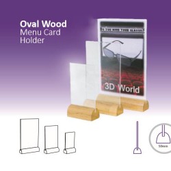 Oval Wood Menu Card